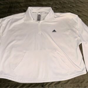 Adidas White Half-Zip Pullover
